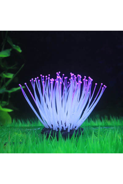 Choice1 نباتات مرجانية صناعية مضيئة من السيليكون الأرجواني لأحواض السمك، زينة...