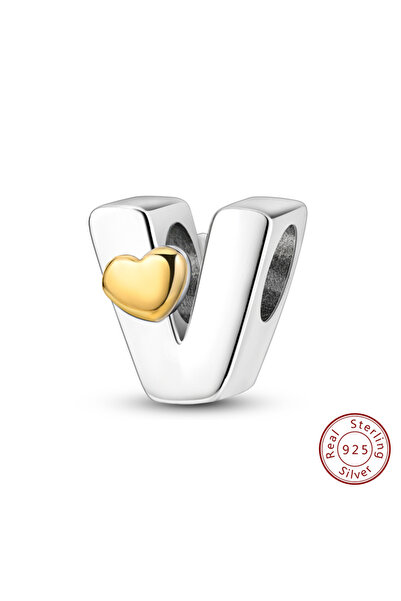 Choice22 V Classic 925 Sterling Silver 26 Letters A-Z Alphabet Charm Heart Lo...