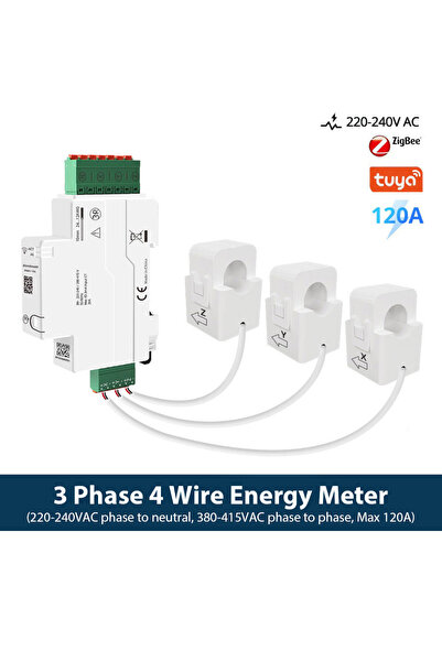 Choice1 عداد طاقة ذكي ثلاثي الأطوار بتقنية Zigbee بقدرة 120 أمبير، مزود بخاصي...