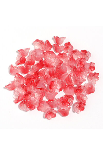 Choice3 Red 50pcs Colorful Lily of the Valley 12x7.5mm Lampwork Glass Beads F...