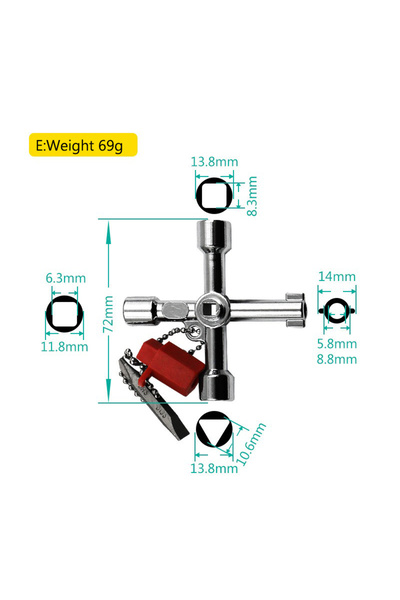 Choice5 E Multi Functional Elevator Key Wrench Elevator Water Meter Valve Mul...