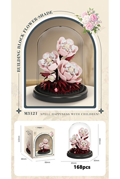 Choice5 3121 باقة زهور أبدية، نباتات مزروعة في أصيص، مكعبات بناء صغيرة، نموذج...