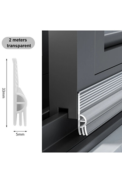 Choice3 شريط لاصق شفاف مقاوم للرياح بطول 2 متر، يُستخدم لسد فجوات النوافذ وعز...