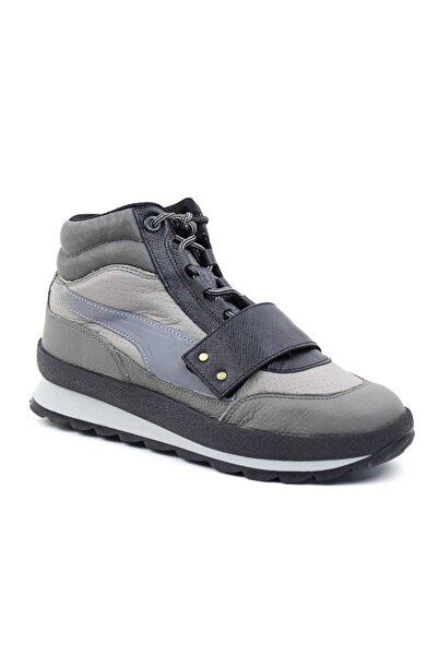 tino Women's sports boots, padded, made of natural Leather 7069-GRAY/BLACK