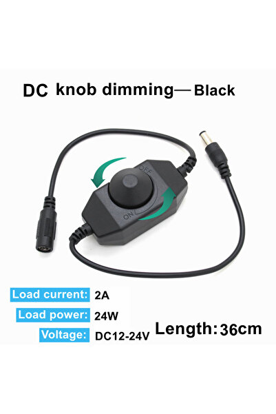 Choice3 مفتاح تحكم في شدة إضاءة LED أسود بمقبض DC-Knob، 5 فولت/12 فولت/24 فول...