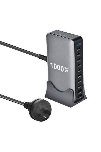 Choice1 شاحن مكتبي متعدد المنافذ بقدرة 1000 واط مزود بقابس أسترالي وشحن سريع ...