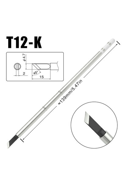 Choice1 محطة لحام T12-K سوداء من سلسلة T12، رأس مكواة لحام بديل من الكروم الأ...