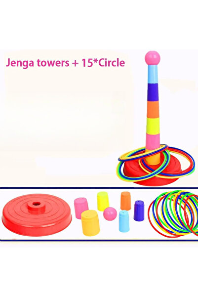 Choice1 1xTower 15xRings Children Throw Circle Game Ferrule Stacked Toys Fun ...