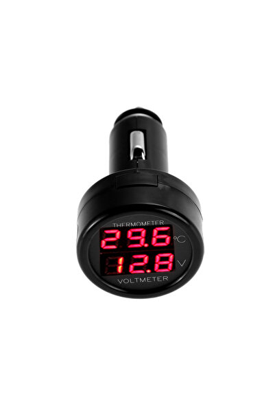 Choice VODOOL Red 12V 24V Digital Car Voltmeter Thermometer Cigarette Lighter...