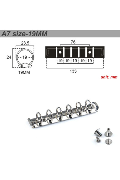 Choice13 A7 Silver 19MM High-quality Metal Ring Binder Clips for Loose Leaf N...