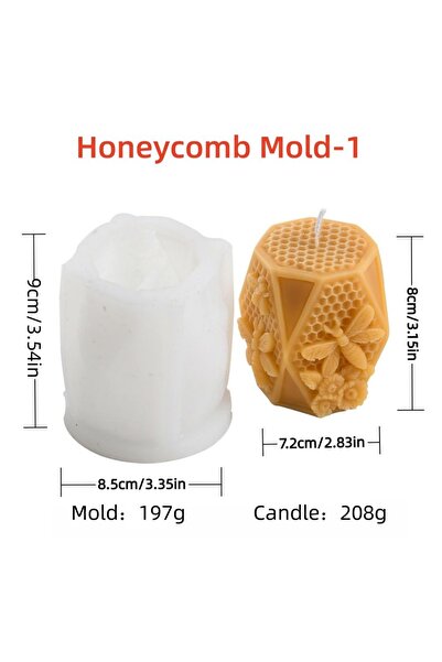 Choice6 قالب خلية نحل ثلاثي الأبعاد، قالب شمعة على شكل خلية نحل، قالب مستطيل ...