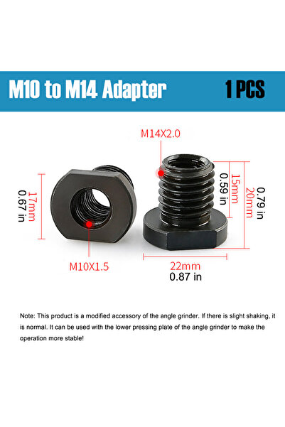 choice2 محول لولبي لطاحونة الزاوية من M10 إلى M14 - قطعة واحدة، صامولة M10 M1...