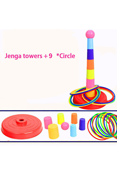choice2 1xTower 9xRings Children Throw Circle Game Ferrule Stacked Toys Fun I...
