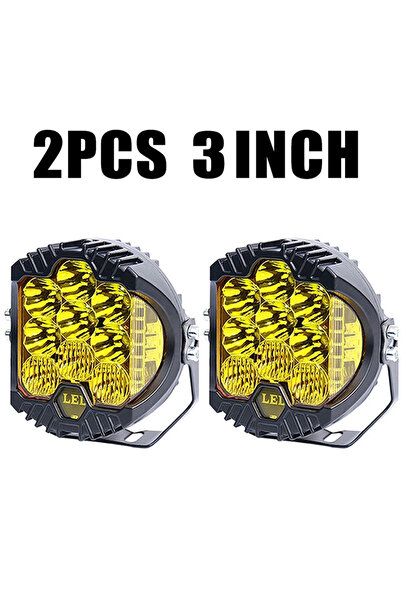 Choice4 مصباحان رياضيان LED أصفران مقاس 3 بوصات، مناسبان لسيارات لادا للطرق ا...