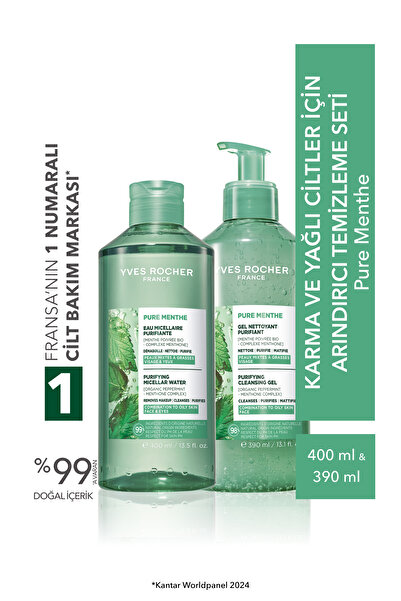 Yves Rocher Karma ve Yağlı Ciltler İçin Arındırıcı Temizleme Seti - Pure Menthe