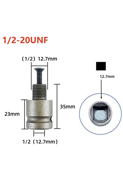 Choice4 12.7 Square Adapter Drill Chuck Quick Change Adapter 1/2-20UNF 3/8-24...