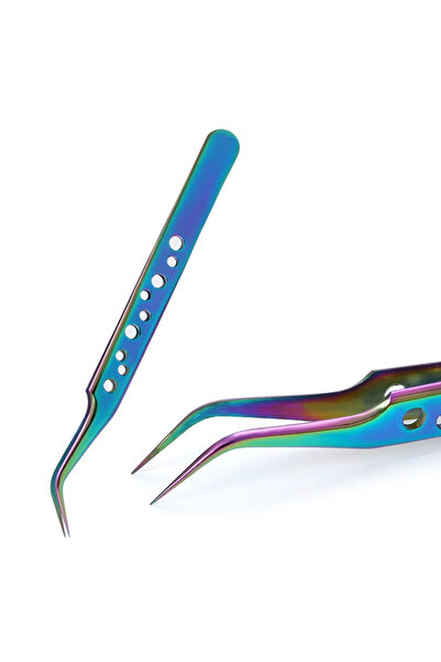 Choice11 ملقط رموش احترافي من رينبو بي، مصنوع من الفولاذ المقاوم للصدأ، مشبك ...