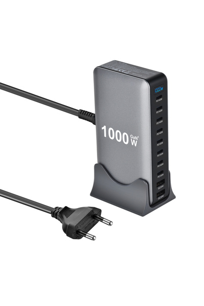 Choice3 EU Plug 1000W Multi-Port Desktop Charger with 8C2A Fast Charging 200W...
