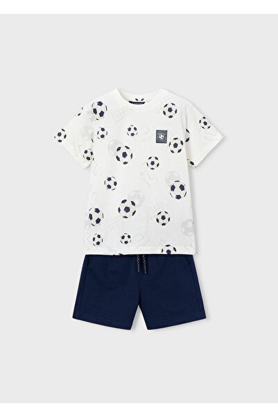 MAYORAL Set pantaloni scurți din bumbac pieptănat cu imprimeu pentru băieți, ...