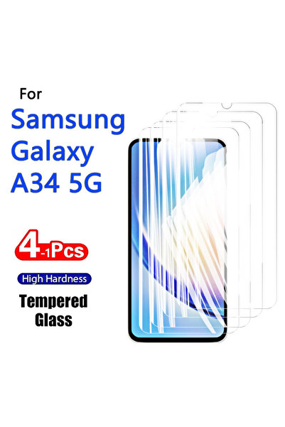 choice2 واقي شاشة عالي الدقة (HD) من 1 إلى 4 قطع لهاتف Galaxy A34 5G، مصنوع م...