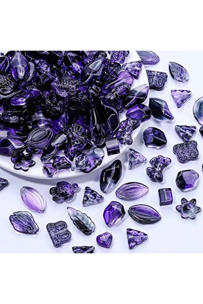 Choice9 Deep purple 50g/lot Glass Mixed Shape Beads Loose Spacer Beads for Je...