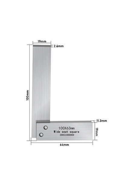 Choice1 مسطرة زاوية فولاذية كربونية عالية الدقة 100×63، مربعة 90 درجة، قائمة،...