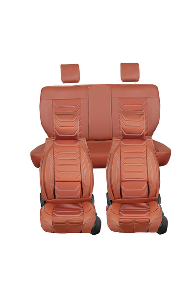 SMTSHOP غطاء مقعد السيارة شبه الجلدي المتوافق مع سكودا كودياك، طقم أمامي/خلفي...