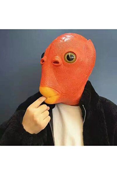 Choice10 قناع تنكري برأس سمكة خضراء من ماركة أورانج مارك، قناع شعر مورل، غطاء...