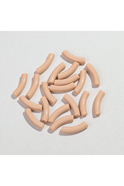 Choice14 8x32mm beige 20pcs/lot Acrylic Thin Bamboo Tube Beads Solid Color Re...