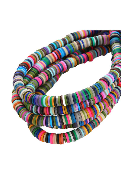 Choice26 6mm Dark Mix 6mm 350Pcs Handmade Flat Round Polymer Clay Beads Chip ...