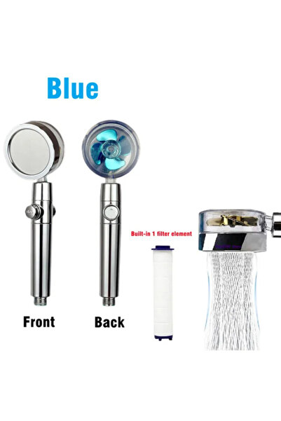Choice1 رأس دش توربو مروحة دوران 360 درجة أزرق مع رذاذ موفر للمياه عالي الضغط...