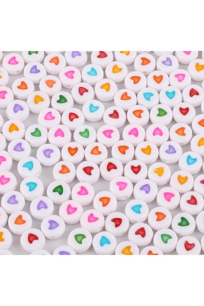 Choice1 100pcs Acrylic Heart Shaped Beads Handmade DIY Making Beaded Bracelet...