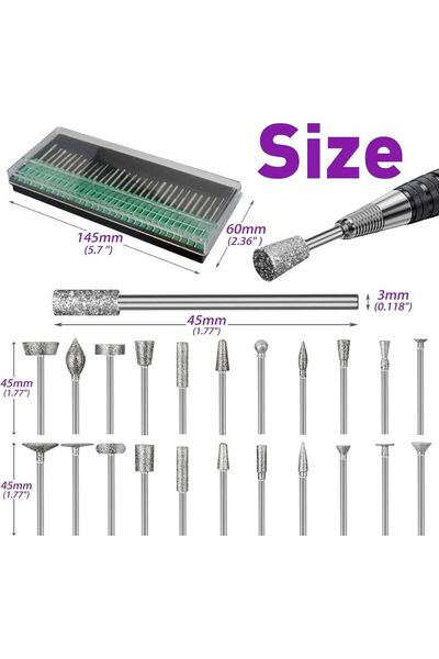 Choice3 مجموعة من 52 قطعة من رؤوس التجليخ الماسية المتوافقة مع أدوات دريميل ا...