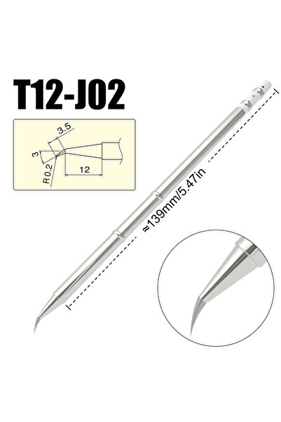 Choice10 رأس مكواة لحام T12-J02 من سلسلة T12 لمحطة اللحام Hakko FX951 FX-950 ...