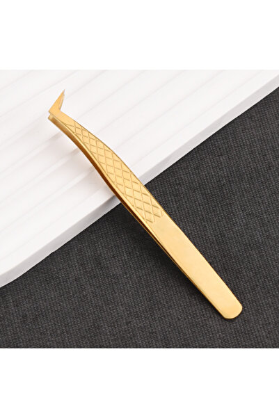 Choice1 Series D 1pc Eyelash Tweezers for Extension Golden Stainless Steel Hi...