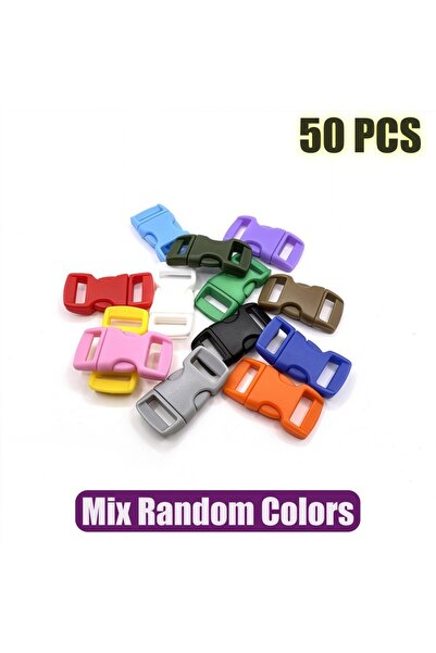 Choice13 50 قطعة/عبوة من مشابك بلاستيكية ملونة منحنية جانبية الفتح، مقاس 10 م...