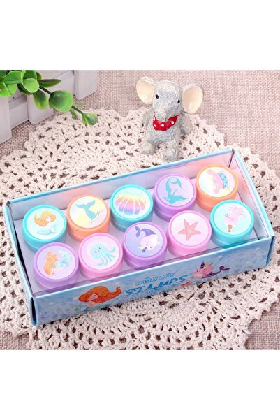 Choice1 مجموعة طوابع حورية البحر الكرتونية ذاتية التحبير (10 قطع) - هدية رائع...