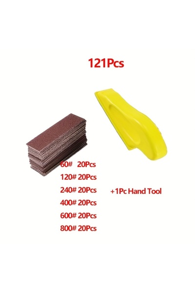 Choice11 121 قطعة من ورق الصنفرة اليدوي الصغير، ورق صنفرة حلقي متنوع الحبيبات...