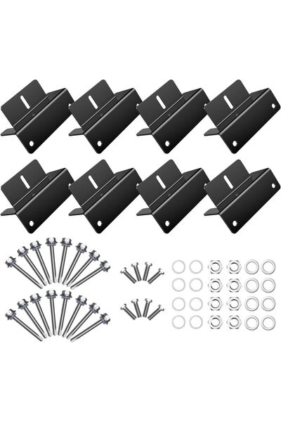 choice2 8Pcs Black 16Pcs/Set Solar Panel Mounting Bracket Kits 4/8 Units Sola...