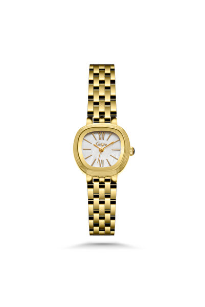 catera Women's watch with a gold-tone steel strap and a white dial
