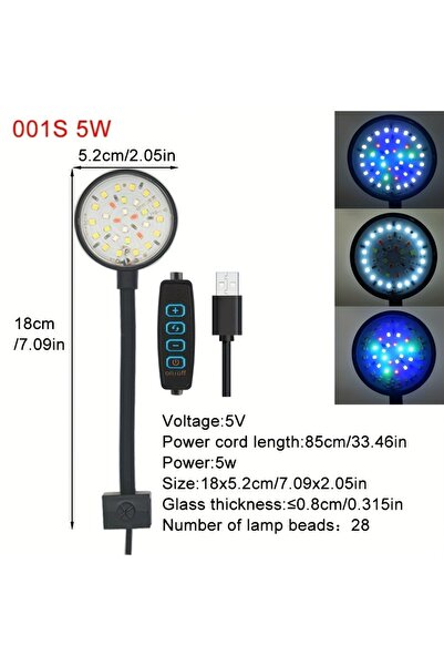 Choice مصباح LED لحوض السمك بمنفذ USB 001S، ديكور حوض السمك، نباتات مائية، أو...