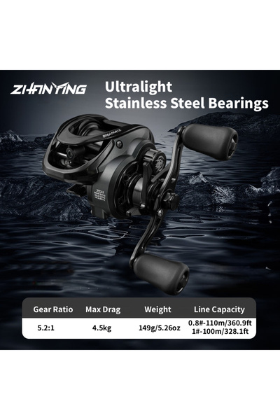 Choice9 بكرة صيد ThunderHawk Baitcasting يسارية UL مصنوعة من الفولاذ المقاوم ...