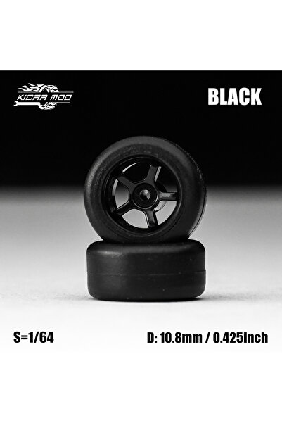 Choice1 MMW96 1/64 Model Car Black Wheels with Fixed Tires Comes with rivets ...