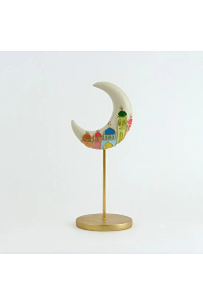 Generic Ramadan Decorative Piece in Crescent Shape - Beige and Colorful
