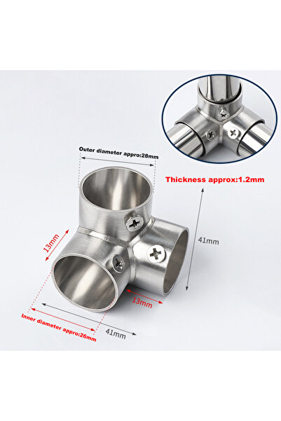 choice2 3 Way Pipe Fitting Connector, Fit 1 Inch(25mm) OD Pipe Stainless Stee...