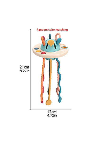 Choice لعبة صحن طائر للأطفال، لعبة مونتيسوري سيليكون، لعبة سفر بخيط سحب، لتنم...