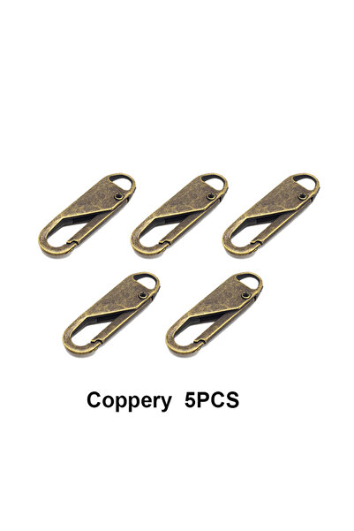 Choice3 coppery-5pcs Zippers Head Universal Instant Zipper Repair Kit Replace...