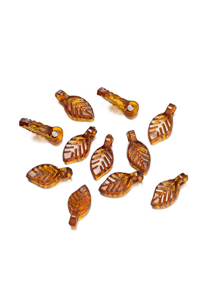 Choice1 Brown 100pcs Acrylic Leaf Shaped Charms Colored Leaves Spacer Beads f...
