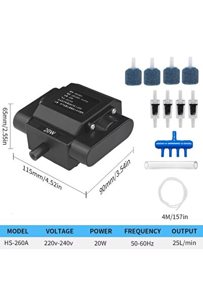 choice2 مضخة هواء لحوض السمك، تعمل بجهد 220-240 فولت، بقدرة 20 واط، من نوع P1...