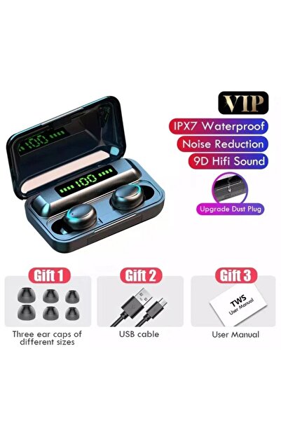 Choice سماعات أذن لاسلكية TWS F9-5 سوداء اللون، بتقنية بلوتوث 5.3، صوت ستيريو...